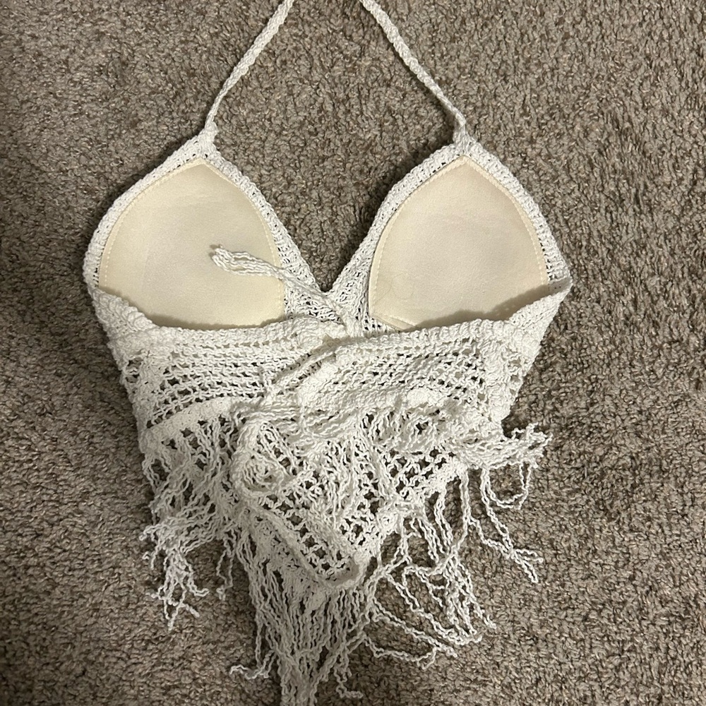 2/$15 Crochet Halter Top with Fringe - Picture 7 of 7